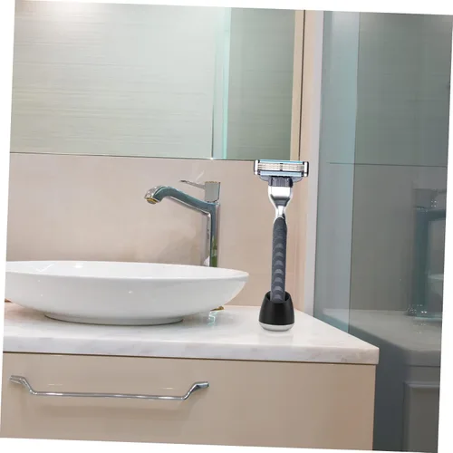 Vista 2 de Angoily 2pcs Aluminium Alloy Shaving Razor Stand with Oblique Opening Resistant Holder for Organized Bathroom Storage Smooth Edges Durable Base for