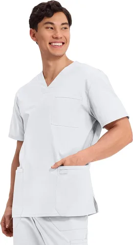 Vista 84 de Cherokee WW Professionals WW695 - Camisa de uniforme sanitario para hombre, con cuello en V
