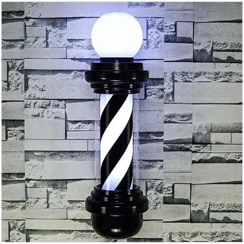 Vista 6 de DNYSYSJ Luz LED de poste de peluquería de 19 pulgadas, letrero retro para peluquería y peluquería, tiras giratorias IP44, impermeable, montaje