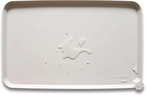 Vista 7 de Hoki Found - Bandeja de silicona para comederos de perros y gatos, tapetes impermeables para comida y agua, color caramelo