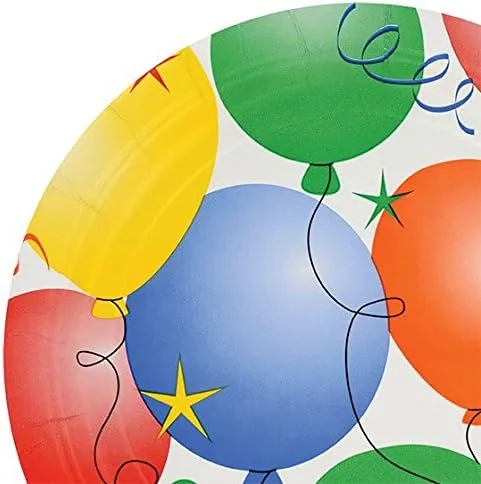 Vista 5 de Paquete de fiesta de feliz cumpleaños – Globo Bash – 18 platos y 20 servilletas St3