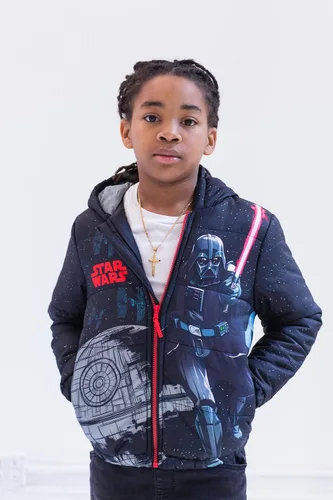 Vista 2 de STAR WARS TIE Fighter Darth Vader - Chaqueta acolchada con cremallera para niños pequeños y grandes