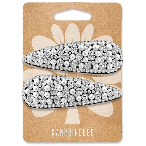Vista 7 de KANPRINCESS Pinza para el pelo, 2 piezas de diamantes de imitación de 2.4 pulgadas, color plateado, pasadores de pelo para mujeres y niñas, novia