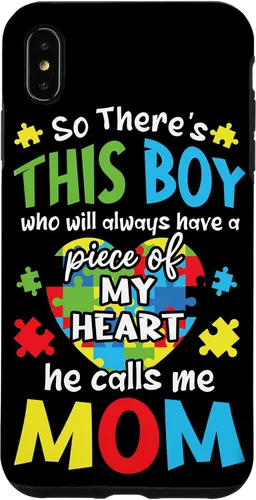 Vista 11 de iPhone 16 Boy Calls Me Mom Heart - Funda de concientización sobre el autismo