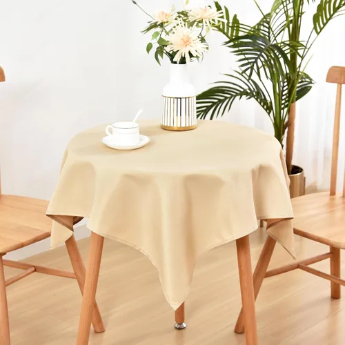 Vista 21 de Wolkemer - Paquete de 2 manteles cuadrados pequeños de 24x24 pulgadas, color beige, lavables, de tela, para cubierto de mesa de mesita de noche