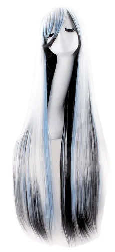 Vista 24 de MapofBeauty - Peluca de cabello largo y rizado en espiral para disfraz de cosplay (azul celeste)