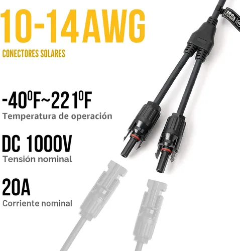 Vista 6 de BougeRV - Kit de herramientas de enchufe de cable adaptador paralelo para panel solar de derivación en Y