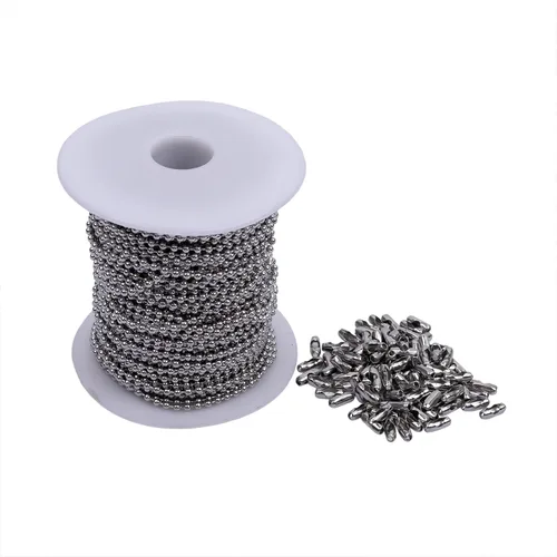 Vista 8 de HFS (R) Cadena de bolas #6 Bobina de acero inoxidable 304-100 Bobina de pies libres 1/8" (3.2mm)