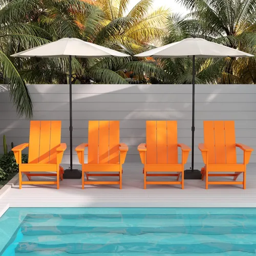 Vista 35 de WestinTrends Ashore Modern - Silla plegable Adirondack para exteriores (juego de 2), color negro