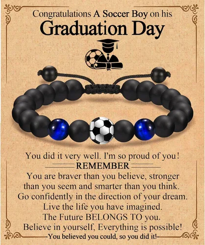 Vista 11 de EFVISD Pulsera de fútbol, baloncesto, béisbol, hockey para regalos para niños jugadores amantes de equipos, hijo, nieto, hermano, sobrino, amigo