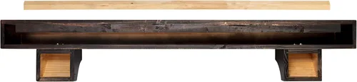 Vista 6 de Pearl Mantels ARYB6041220 Estante de madera de pino envejecido y acabado a mano con ménsulas opcionales incluidas, tostado oscuro envejecido, 60
