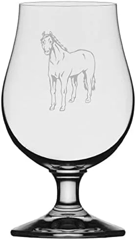 Vista 79 de Abaco Barb Body Horse - Vaso de cerveza Iona grabado (13.25 onzas)