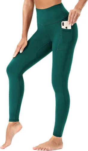 Vista 3 de KUTAPU Leggings de entrenamiento para mujer, leggings de cintura alta, pantalones de yoga suaves de 78 de longitud con bolsillos