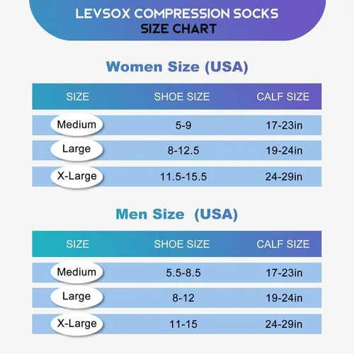 Vista 7 de LEVSOX Calcetines de compresión de talla grande, calcetines de soporte de pantorrilla ancha para mujeres y hombres, 15-20 mmHg hasta la rodilla