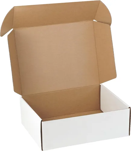 Vista 11 de Juego de 2 cajas de envío de 9 x 6 x 2 pulgadas, cajas de cartón corrugado blanco para publicidad