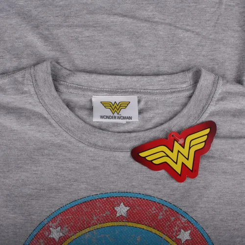 Vista 4 de Popfunk Classic DC Comics Wonder Woman Classic - Camiseta de manga enrollada para mujer