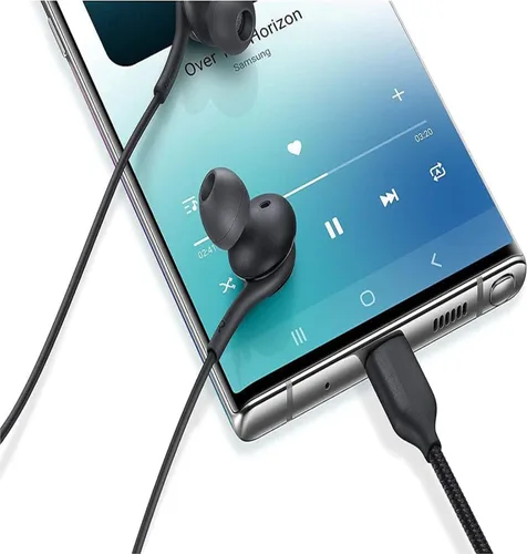 Vista 2 de Auriculares estéreo 2025 para Samsung Galaxy Z Fold6 S24 S23 S22 S21 S20, Note 10, 10+ - Diseñado con micrófono y control remoto de volumen conector