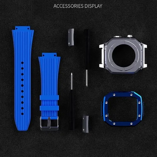 Vista 6 de Funda para Apple Watch Band Series 8 de aleación de 1.732 pulgadas, 1.654 pulgadas, 1.732 pulgadas, 1.732 pulgadas, accesorios de reloj de goma