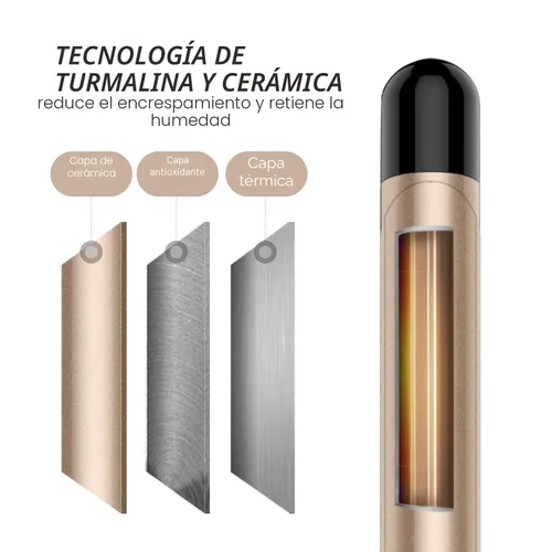Vista 3 de Hoson Rizador profesional de 1/2 pulgada, barril de cerámica de turmalina, rizador de pelo para cabello largo y corto, guante incluido, dorado