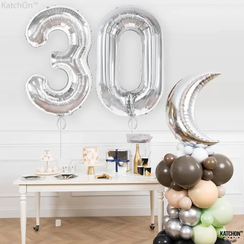 Vista 1326 de KatchOn Globo negro del número 1 de 40 pulgadas, globo de feliz cumpleaños Large Mylar Number One Balloon for 1st Birthday Decorations, Foil