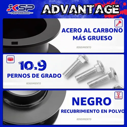 Vista 3 de KSP - Kits de elevación delantera de 2.5 pulgadas para Ram 4WD, espaciadores de resorte helicoidal de acero de 2.5 pulgadas, 2 piezas kits