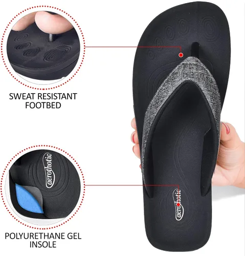 Vista 5 de AEROTHOTIC Calzado de Recuperación Sin Cordones Fascitis Plantar Chanclas para Mujeres Base de Yoga Caminata al Aire Libre Playa Damas Soporte