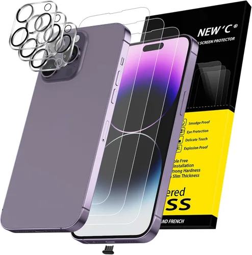 Vista 34 de NEW'C 3x Protector de privacidad para pantalla de iPhone 13 (15,49 cm) + 3x Protector de lente de cámara, protección del sensor, película de vidrio