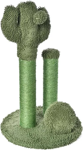 Vista 9 de Amazon Basics - Poste rascador para gatos, con forma de cactus, triple poste para interior, con bola colgante, para gatos y gatitos, pequeño