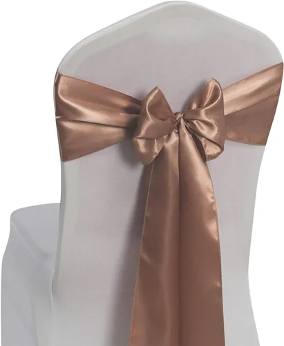 Vista 12 de WELMATCH Lazos de satén rosa rubor para silla, 50 unidades, lazos para sillas de decoración de banquetes de boda, fiesta, evento (rosa rubor, 50)