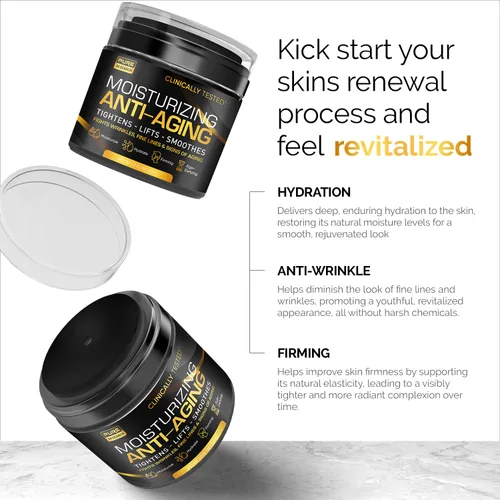 Vista 5 de Crema hidratante facial para hombre, crema antienvejecimiento para hombres, colágeno, retinol y ácido hialurónico, día y noche, cuidado de la piel
