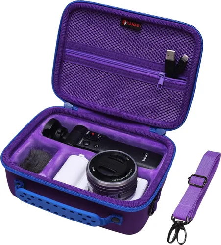 Vista 10 de XANAD Funda rígida para cámara Sony Alpha ZV-E10 / ZV-1 / ZV-1F / ZV-1 II Vlogging con kit de accesorios Vlogger trípode (GP-VPT2 BT) y micrófono