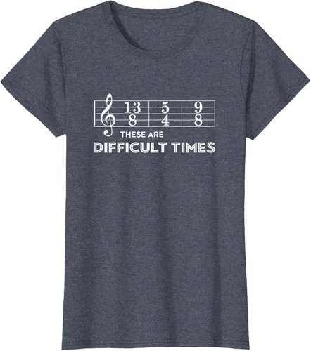 Vista 88 de Musician - Camiseta con texto en inglés "These are Difficult Times", talla S