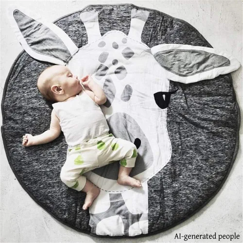Vista 3 de Alfombra antideslizante Abreeze para niños, de color gris