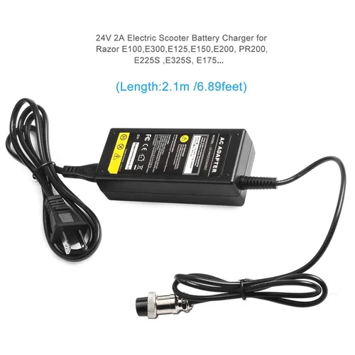 Vista 4 de TREE.NB Cargador de batería eléctrico de 24 V 2A para Mini Chopper Sunl City Express Razor CC2420 E100 E125 E150 E175 E200 E225S E300 E325S E500