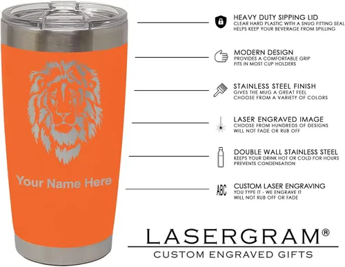 Vista 84 de LaserGram Vaso aislado al vacío de 20 onzas, notas musicales, grabado personalizado incluido (negro)