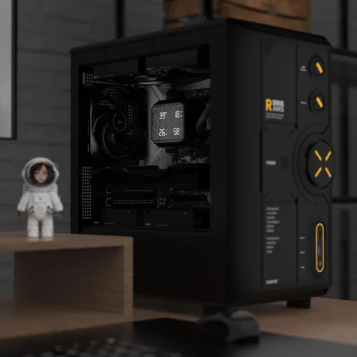 Vista 9 de ALSEYE Rams2.0 - Carcasa de PC de torre media Micro-ATX/ITX MATX, panel lateral de vidrio templado, filtros de polvo de control ARGB compatibles