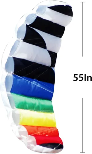 Vista 2 de Hengda Kite 1.4 M Intro Foil Design Rainbow Kites Soft Stunt Sport Parafoil Kite 55 pulgadas con juego de herramientas voladoras por Hengda kite