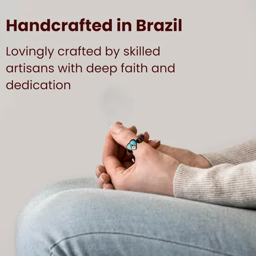 Vista 14 de Catholica Shop Anillo elástico de rosario de dedo católico, cuentas de oración de madera de cerezo – Paquete de 6 unidades – Hecho en Brasil