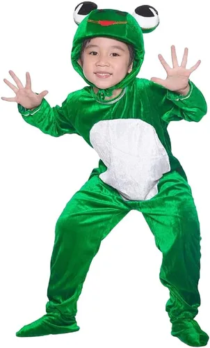 Vista 4 de lontakids Disfraz de rana para niños y niñas, disfraz de animal para cosplay