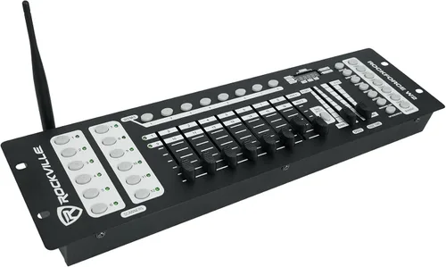 Vista 9 de Rockville RockWedge LED Bundle: (12) 54W RGBWA+UV recargable inalámbrico DMX Par luces, ROCKFORCE W2 192-Channel 2.4GHz controlador de iluminación