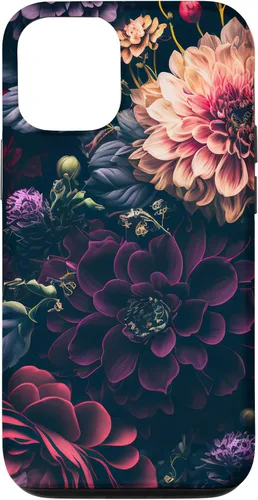 Vista 28 de Dahlia Flower Moody Dark Floral Pink and Purple Pattern Case for iPhone 17