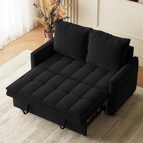 Vista 19 de Wrofly Sofá cama convertible 3 en 1, sofá cama extraíble para sala de estar con bolsillos laterales, portavasos y puerto de carga USB, respaldo