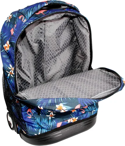 Vista 5 de J World New York Mochila rodante Sunrise. Bolsa con ruedas, Nuevo Flamingo, 18", Mochila con ruedas Sunrise. Bolsa de ruedas con ruedas