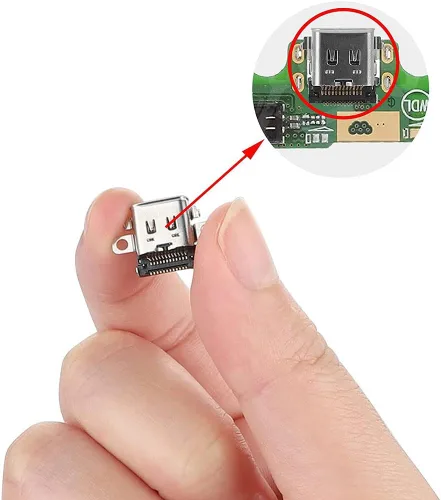 Vista 3 de 2 unidades de repuesto de 12 pines tipo C de sincronización de carga de alimentación, puerto USB C para Nintendo Switch
