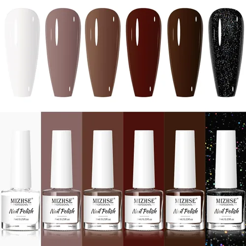 Vista 10 de MIZHSE - Juego de esmaltes de uñas de secado rápido, esmalte de uñas de colores brillantes de alto brillo