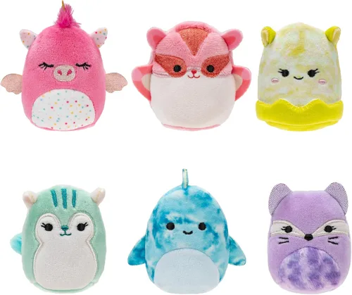 Vista 10 de Squishville de Original Squishmallows Escuadrón Negro y Blanco de Peluche - Seis Peluches Squishmallows de 5 cm Incluyendo Tajo, Kayce, Bambalina