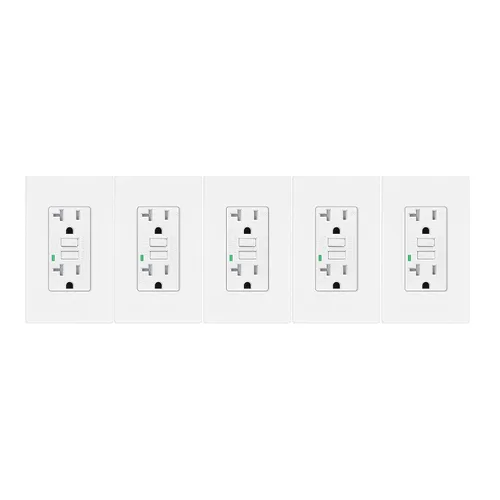 Vista 28 de Greencycle Toma GFCI de 15 amperios con puertos USB C y USB A, 1 unidad de toma eléctrica GFCI de prueba automática con USB, con indicador LED