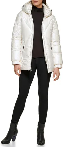 Vista 19 de GUESS Chaqueta acolchada de peso medio para mujer Cinturón negro.