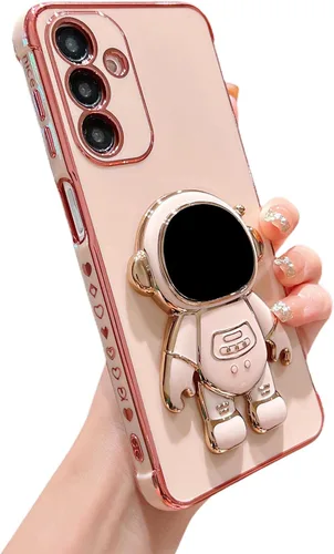 Vista 39 de phylla para Samsung Galaxy A12 Funda de Teléfono con Soporte Oculto de Astronauta Chapado en Oro de Lujo Lindo Astronauta Lateral Lindo