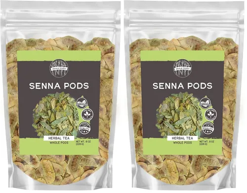 Vista 5 de Birch & Meadow 8 onzas de cápsulas enteras de Senna, té de hierbas, sabor amargo suave